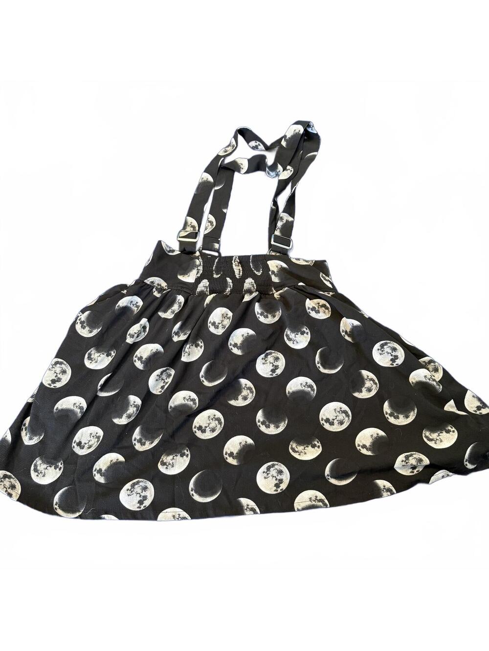 HotTopic Black Suspender Skirt with Moon Phase Print - Picture 2 of 6